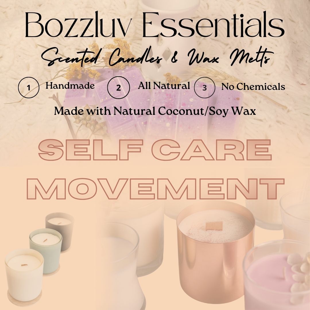 Discover the essence of tranquility and natural elegance with Bozzluv Essentials, your go-to destination for handmade, all-natural coconut and soy wax scented candles and wax melt tarts.
