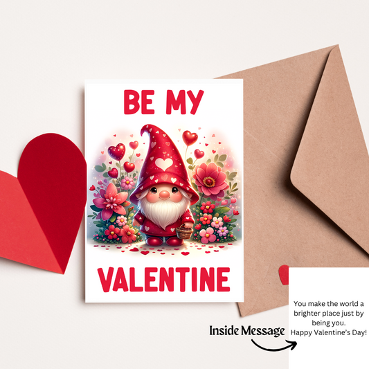 Whimsical Wishes: Fun Gnome & Bunny Valentine’s Day Cards for Teens & Children