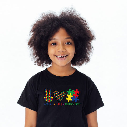 Autism Awareness Shirts-Accept.Love.Understand- Autism Apparel