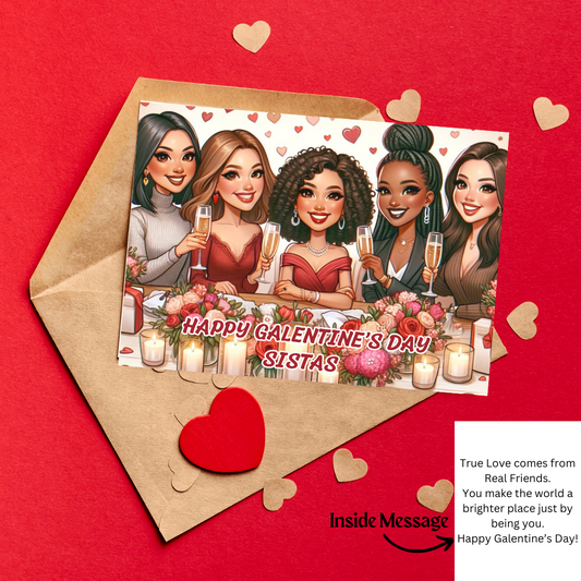 Charming Galentine’s Day Card - Celebrate Your Besties with Love and Laughter