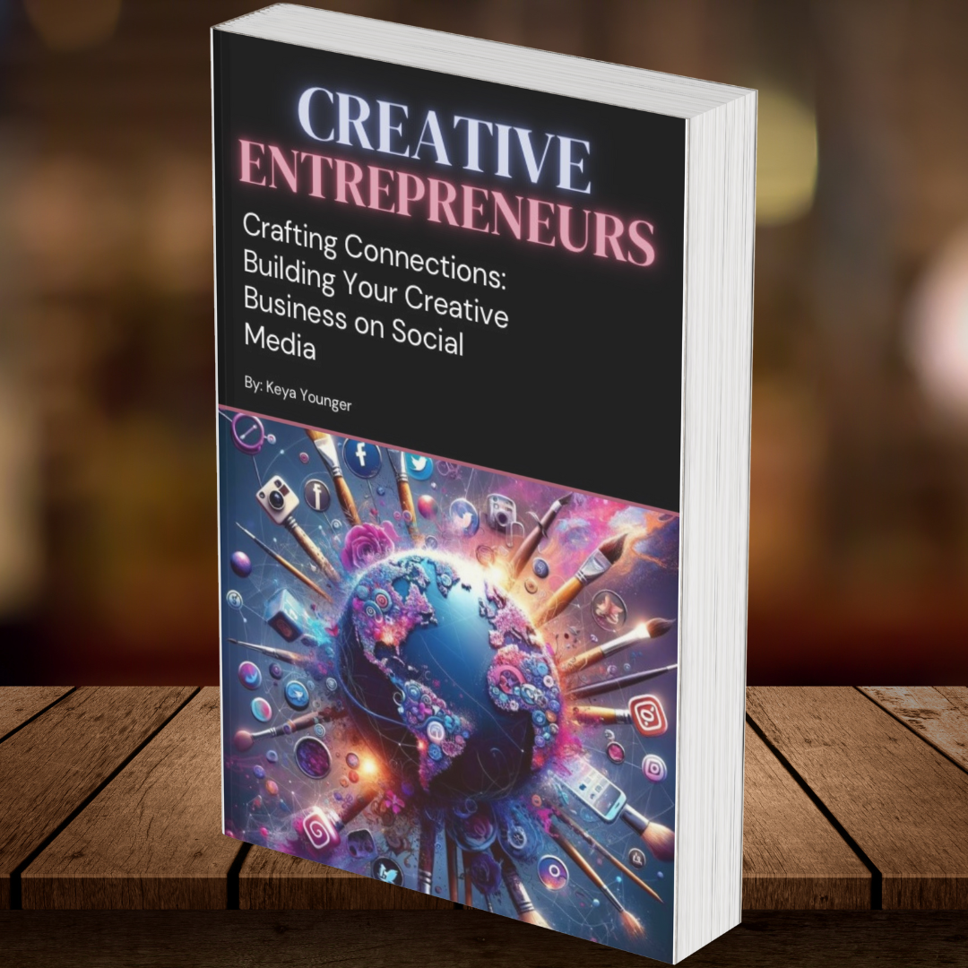 &quot;eBook cover &#39;Crafting Connections: Building Your Creative Business on Social Media&#39; emphasizes free marketing on social platforms, featuring vibrant icons for a no-cost growth strategy.&quot;