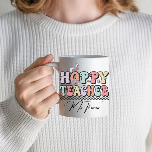 Easter-Themed Ceramic Mugs - Choose 11oz or 15oz - Spring Designs with personalization