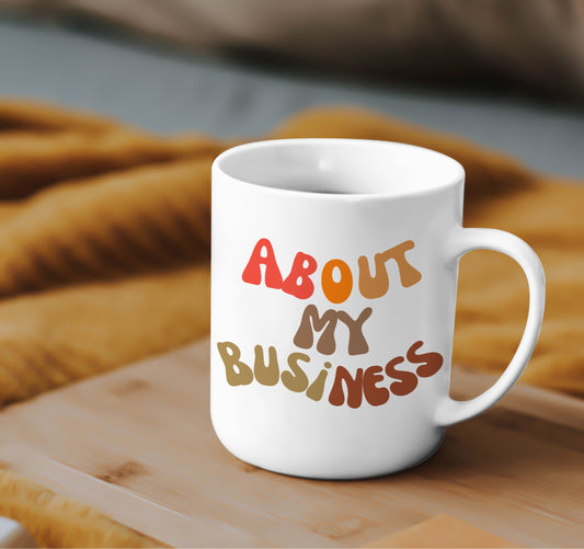 About My Business Retro Wave Mug - BozzUp Kustomz