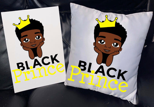 Black prince throw pillow and canvas set - BozzUp Kustomz