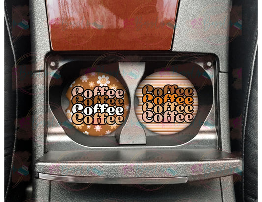 Car Coaster- Retro Coffee 2pc Set - BozzUp Kustomz