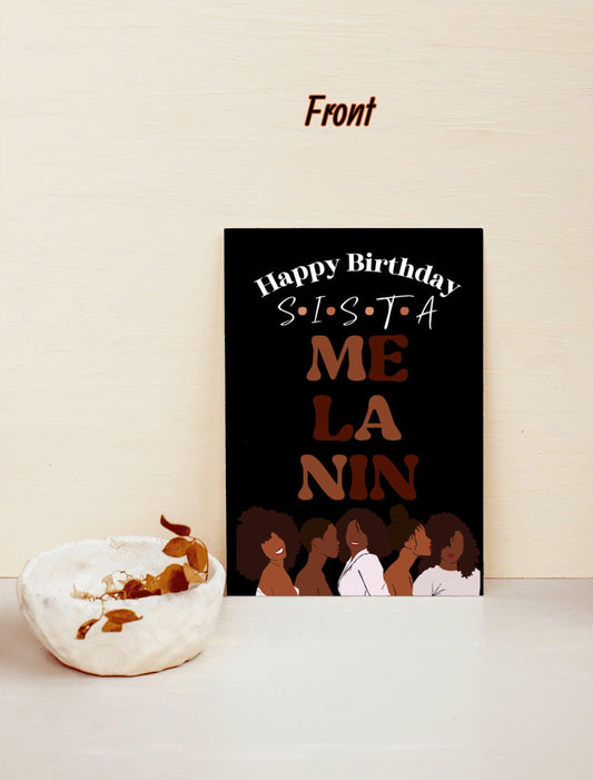 Happy Birthday Sista-Melanin Birthday Card - BozzUp Kustomz