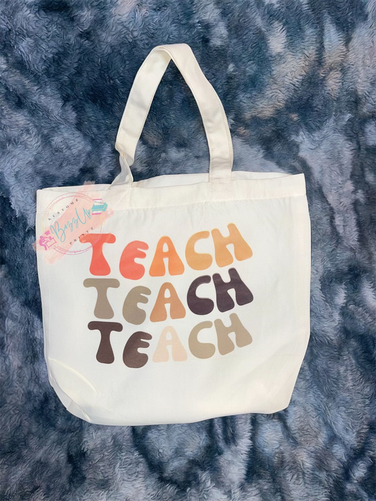 Teach Retro Wave Canvas bag